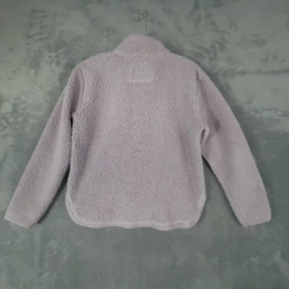 Cuddly Jacket Sherpa Girls Fleece Solid Purple 1/4 Zip Long Sleeve Regular 14 16
